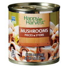 Canned Mushrooms, Pieces & Stems, 4 oz