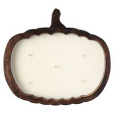 Pumpkin Shaped Wood Fall Icon Candle, 25 oz