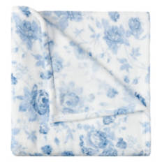 50" x 70" Soft & Cozy Royal Plush Throw - Blue Floral