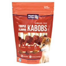 Raw Hide Free Triple Flavor Kabobs Dog Treat, 8 count
