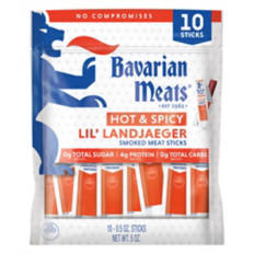 Hot & Spicy Lil Landjaeger Smoked Meat Sticks, 10 count