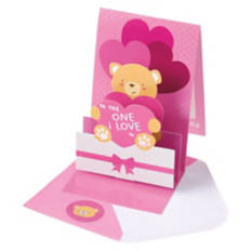 Pop Up Valentine's Day Card - Teddy