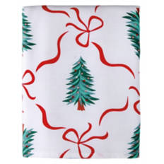 60" X 84" Holiday Cotton Tablecloth - Trees