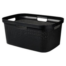 Decorative Laundry Basket, Dark Grey