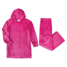 Ladies Plush Lounge Set - Pink, L