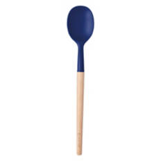 Beechwood & Silicone Solid Spoon, Navy Blue