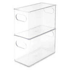 2 Pack Clear Narrow Pantry Storage Bins