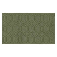 20" x 34" Polygon Rectangle Shaped Kitchen Accent Rug, Green