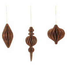 Paper Glittered Ornaments, Champagne