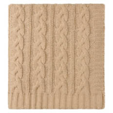 50" x 60" Soft Cable Knit Throw, Beige