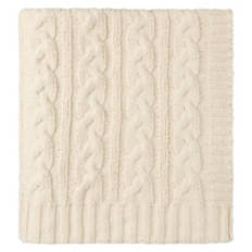 50" x 60" Soft Cable Knit Throw, Cream