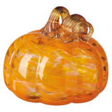 Handcrafted Glass Pumpkin, Orange