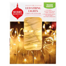 Christmas LED String Lights - Warm White with Silver Wire