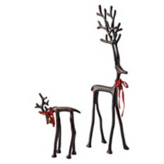 2 Piece Holiday Reindeer Set - Bronze Finish, S & M