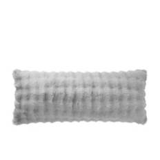 20" x 48" Faux Fur Body Pillow, Gray Bubble