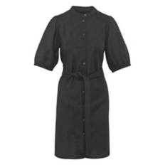 Ladies Viscose Linen Dress - Black, M