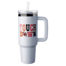 40 oz Thirst Crusher Tumbler - White Touchdown