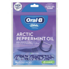 Artic Peppermint Oil Flavor Floss Picks, 75 count