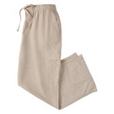 Ladies Viscose Linen Trousers - Tan, L