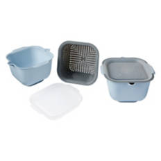 2 Pack Small Cut Fruit Bowls, Blue