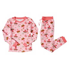 2 Piece Ladies Thermal Pajama Set - Pink, XL