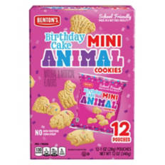 Birthday Cake Mini Animal Cookies, 12 count