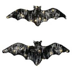 2 Pack Pre-Lit Woven Bats