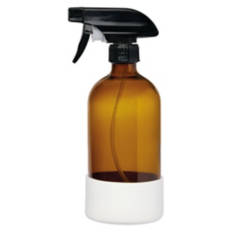 Amber Cleaning Glass Spray Bottle, White