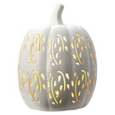 LED Ceramic Pumpkin - White