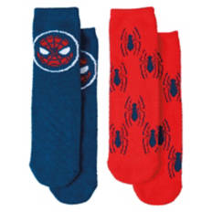 2 Pack Children's Cozy Slipper Socks - Spiderman, 7-10