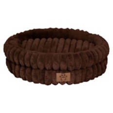 Ribbed Cuddler Pet Bed, Brown