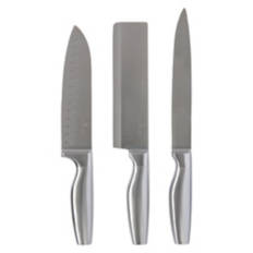 3 Pack Asian Knife Set - Stainless Steel Handle