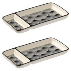 2 Pack Serving Plates, Grey