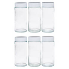12 Piece Round Spice Jars with White Lid