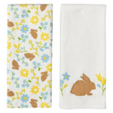 2 Pack Easter Kitchen Towels - Floral & Bunnies
