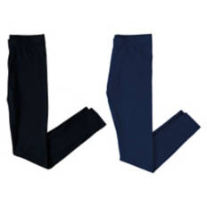 Ladies 2 Pack Soft Leggings - Blue & Black, XL