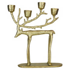 Reindeer Shaped Candleholder, Gold