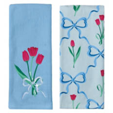 2 Pack Easter Kitchen Towels - Tulips