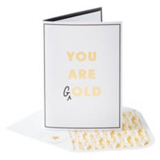 5" x 7" Greeting Card - Gold