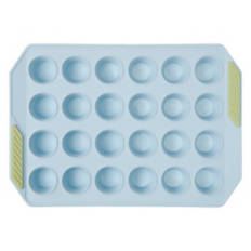 Reinforced Silicone Mini Muffin Pan, Blue
