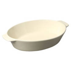 Oval Shaped Stoneware Baking Dish, Cream