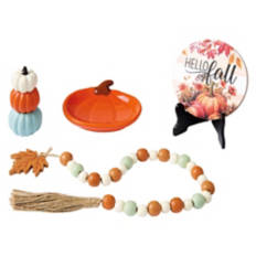 4 Piece Fall Tray Objects - Hello Fall Collection
