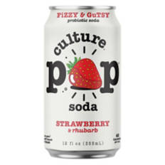 Strawberry Rhubarb Flavor Probiotic Soda, 12 fl oz can