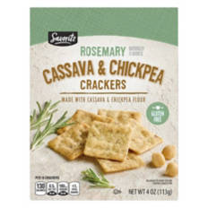 Rosemary Flavored Cassava & Chickpea Crackers, 4 oz