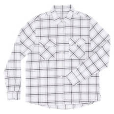 Ladies Flannel Shirt - White, L