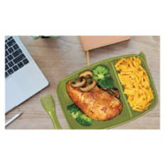 2 Compartment Food Storage Containers, Blue & Green