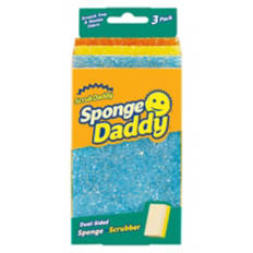 3 Pack Scratch Free Dual Sided Sponge + Scrubber