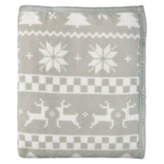 50" x  60" Super Soft Velvet Plush Sherpa Throw, Fair Isle