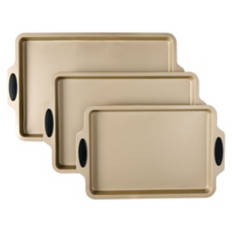 3 Piece Cookie Sheet Set, Gold