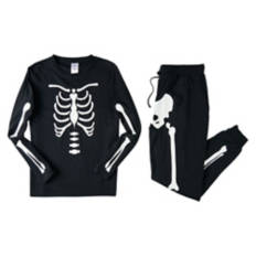 Ladies Halloween Pajamas - Black, L
